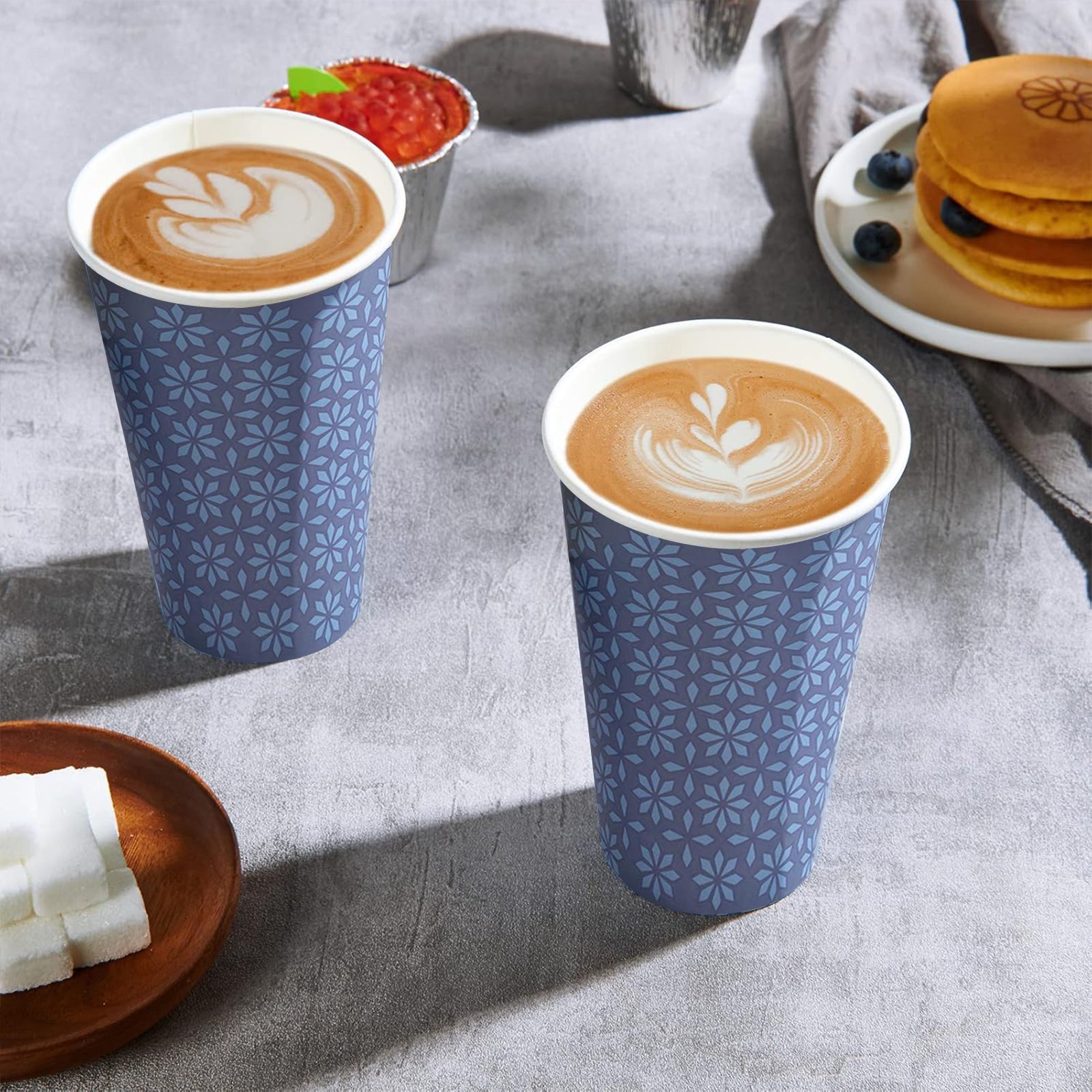 BYSNOW 8/12/16 oz Disposable Paper Cups, Hot/Cold Coffee Cups, 100 Count