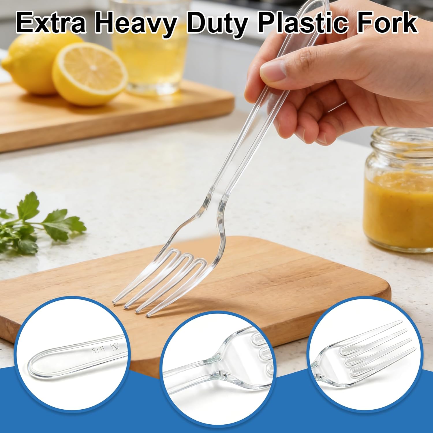 BYSNOW Clear Plastic Forks, Disposable Forks Bulk, Plastic Silverware Sets, 360 Count