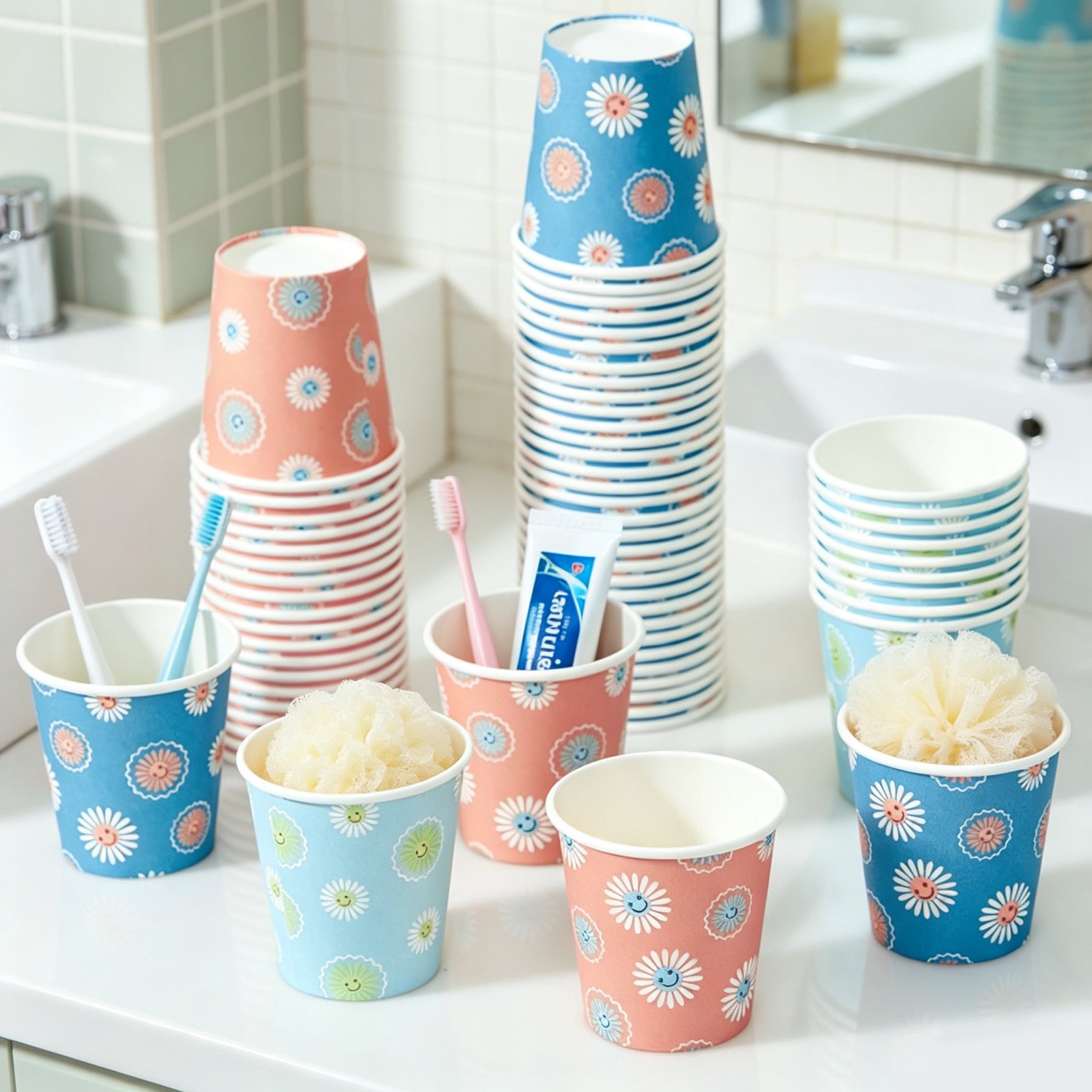 BYSNOW 3/5 oz Disposable Paper Cups, Small Bathroom Cups, Sample Cups, 300 Count