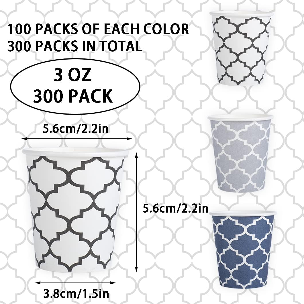 BYSNOW 3/5 oz Disposable Paper Cups, Small Bathroom Cups, Sample Cups, 300 Count