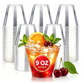 BYSNOW 9/12/14 oz Clear Plastic Cups, Disposable Party Cups, 100 Pack