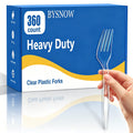 BYSNOW Clear Plastic Forks, Disposable Forks Bulk, Plastic Silverware Sets, 360 Count