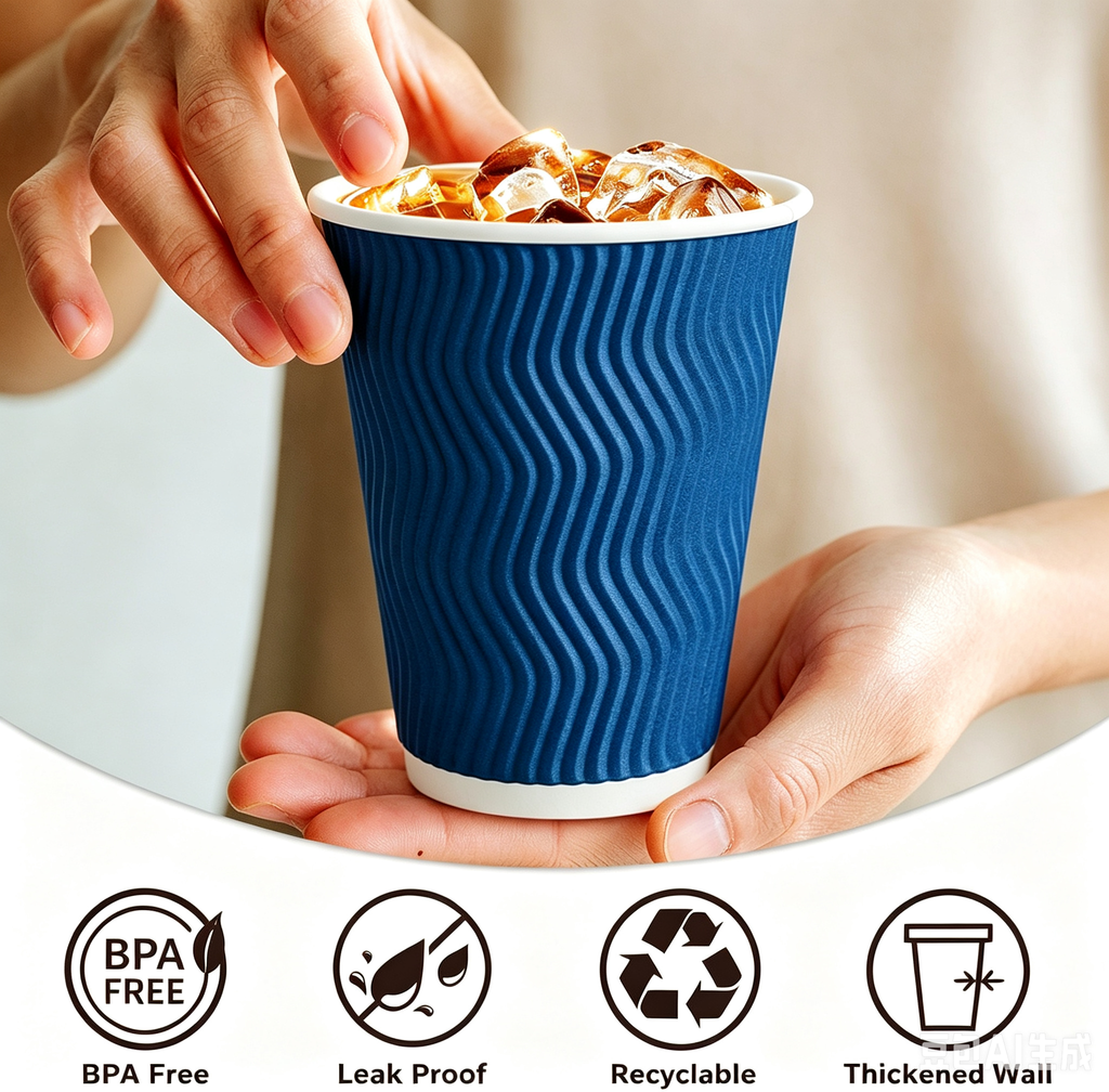 BYSNOW 12/16oz Disposable Coffee Cups with Lids, Insulated Paper Cups with Lids, 100 Pack