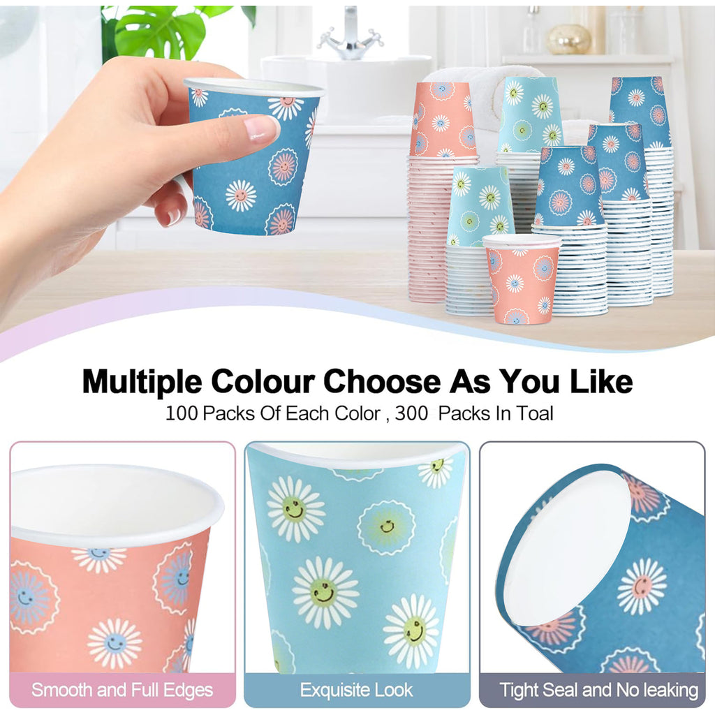 BYSNOW 3/5 oz Disposable Paper Cups, Small Bathroom Cups, Sample Cups, 300 Count